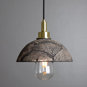 Kingii Ceramic Dome Bathroom Pendant Light 20cm, Black Clay IP44 - Main View