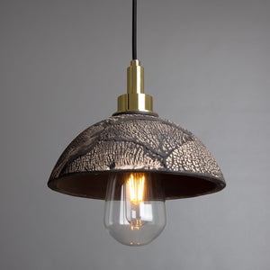 Kingii Ceramic Dome Bathroom Pendant Light 20cm, Black Clay IP44 - View 2