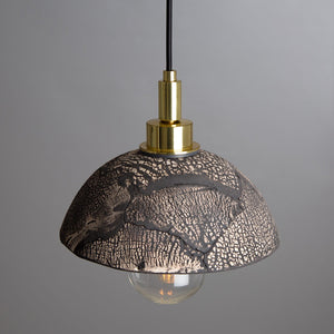 Kingii Ceramic Dome Bathroom Pendant Light 20cm, Black Clay IP44 - View 3
