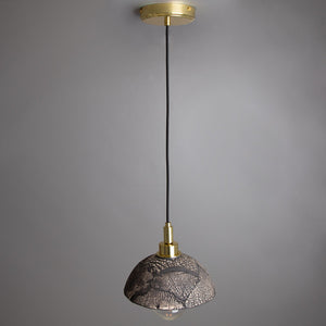 Kingii Ceramic Dome Bathroom Pendant Light 20cm, Black Clay IP44 - View 4