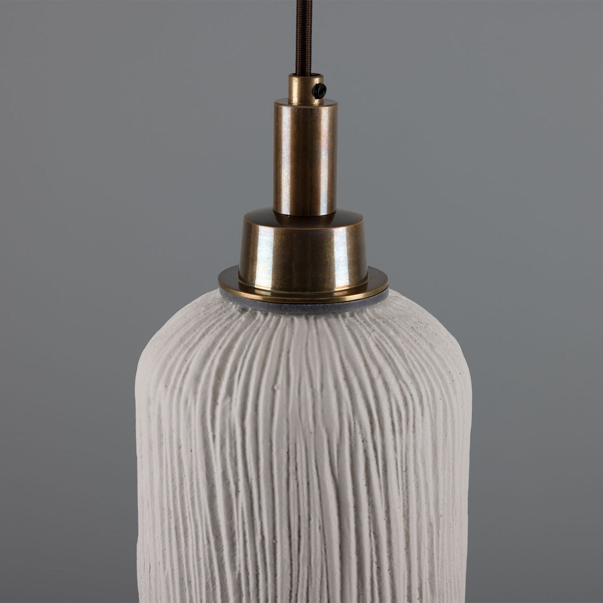 Osier Organic Ceramic Bathroom Pendant Light 11.5cm, Matte White Striped IP44 - View 11