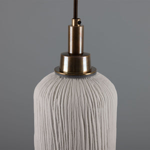 Osier Organic Ceramic Bathroom Pendant Light 11.5cm, Matte White Striped IP44 - View 11