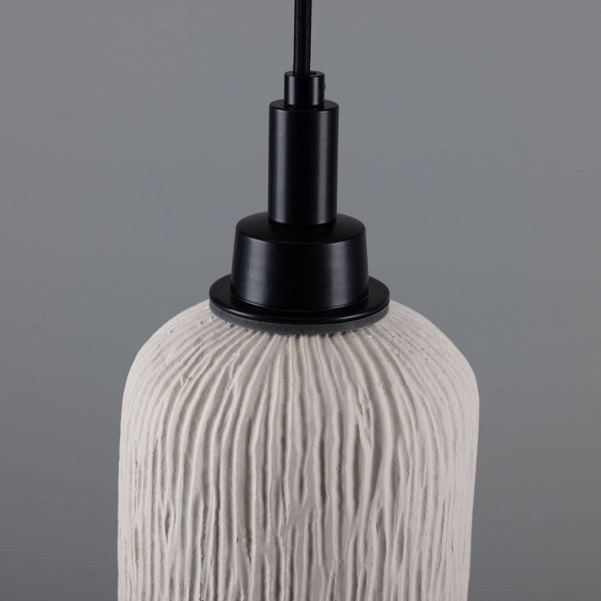 Osier Organic Ceramic Bathroom Pendant Light 11.5cm, Matte White Striped IP44 - View 17