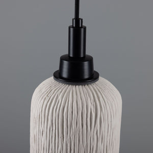 Osier Organic Ceramic Bathroom Pendant Light 11.5cm, Matte White Striped IP44 - View 17