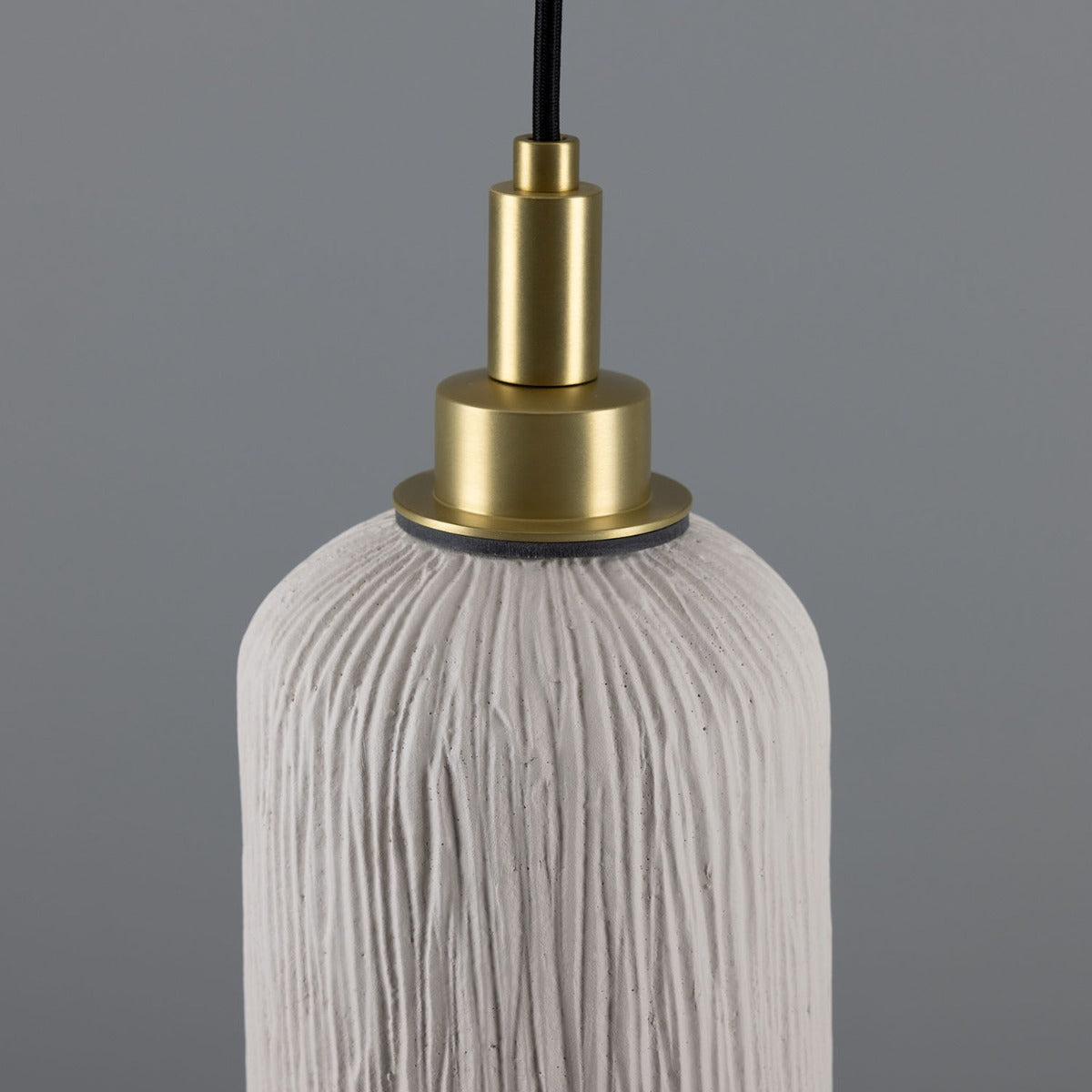 Osier Organic Ceramic Bathroom Pendant Light 11.5cm, Matte White Striped IP44 - View 5