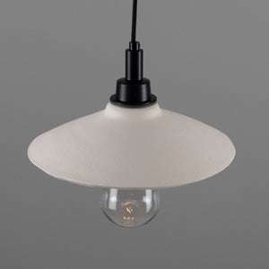 Pyrus Organic Ceramic Bathroom Pendant Light 28cm, Matte White Striped IP44 - View 2