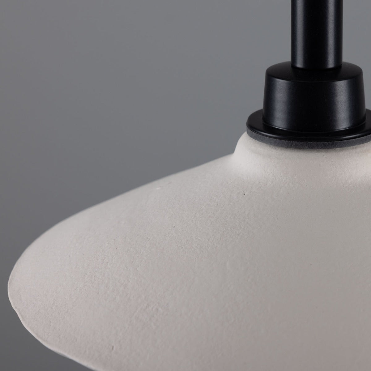 Pyrus Organic Ceramic Bathroom Pendant Light 28cm, Matte White Striped IP44 - View 5