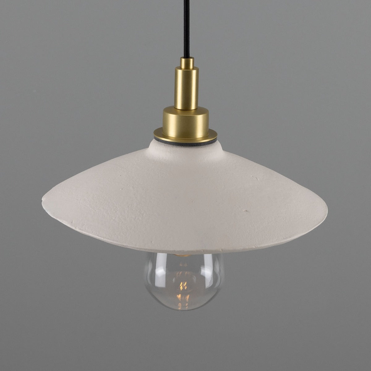 Pyrus Organic Ceramic Bathroom Pendant Light 28cm, Matte White Striped IP44 - View 14