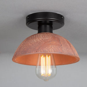 Kauri Organic Ceramic Dome Ceiling Light 20cm, Red Iron - View 11