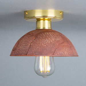 Kauri Organic Ceramic Dome Ceiling Light 20cm, Red Iron - View 6