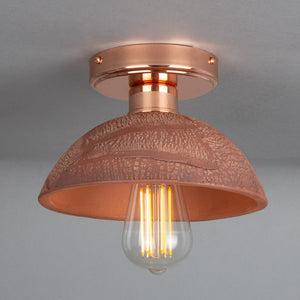Kauri Organic Ceramic Dome Ceiling Light 20cm, Red Iron - View 9