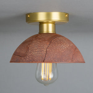 Kauri Organic Ceramic Dome Ceiling Light 20cm, Red Iron - View 8