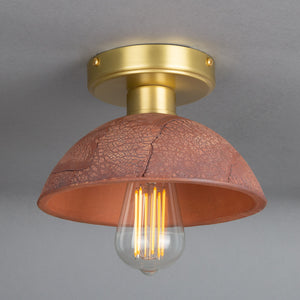Kauri Organic Ceramic Dome Ceiling Light 20cm, Red Iron - View 7