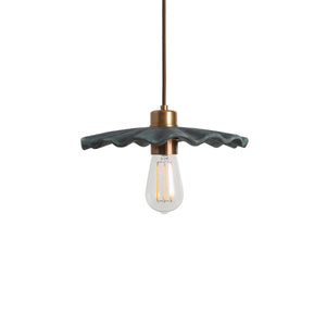 Kapok Organic Ceramic Pendant Light 27cm, Blue Earth - View 3