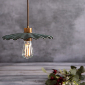 Kapok Organic Ceramic Pendant Light 27cm, Blue Earth - View 4