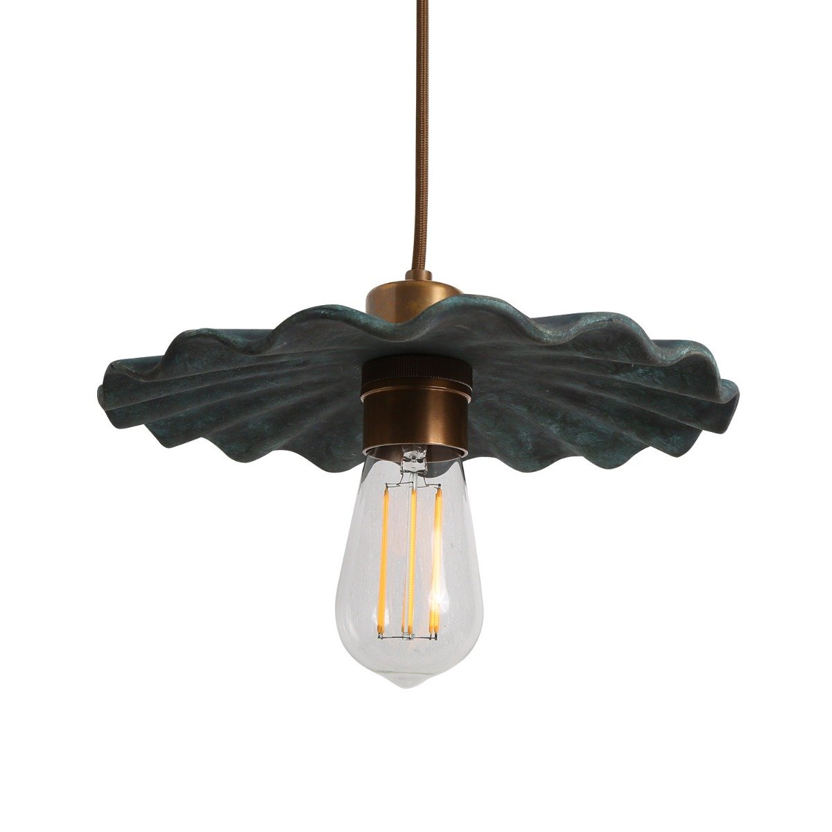 Kapok Organic Ceramic Pendant Light 27cm, Blue Earth - View 12