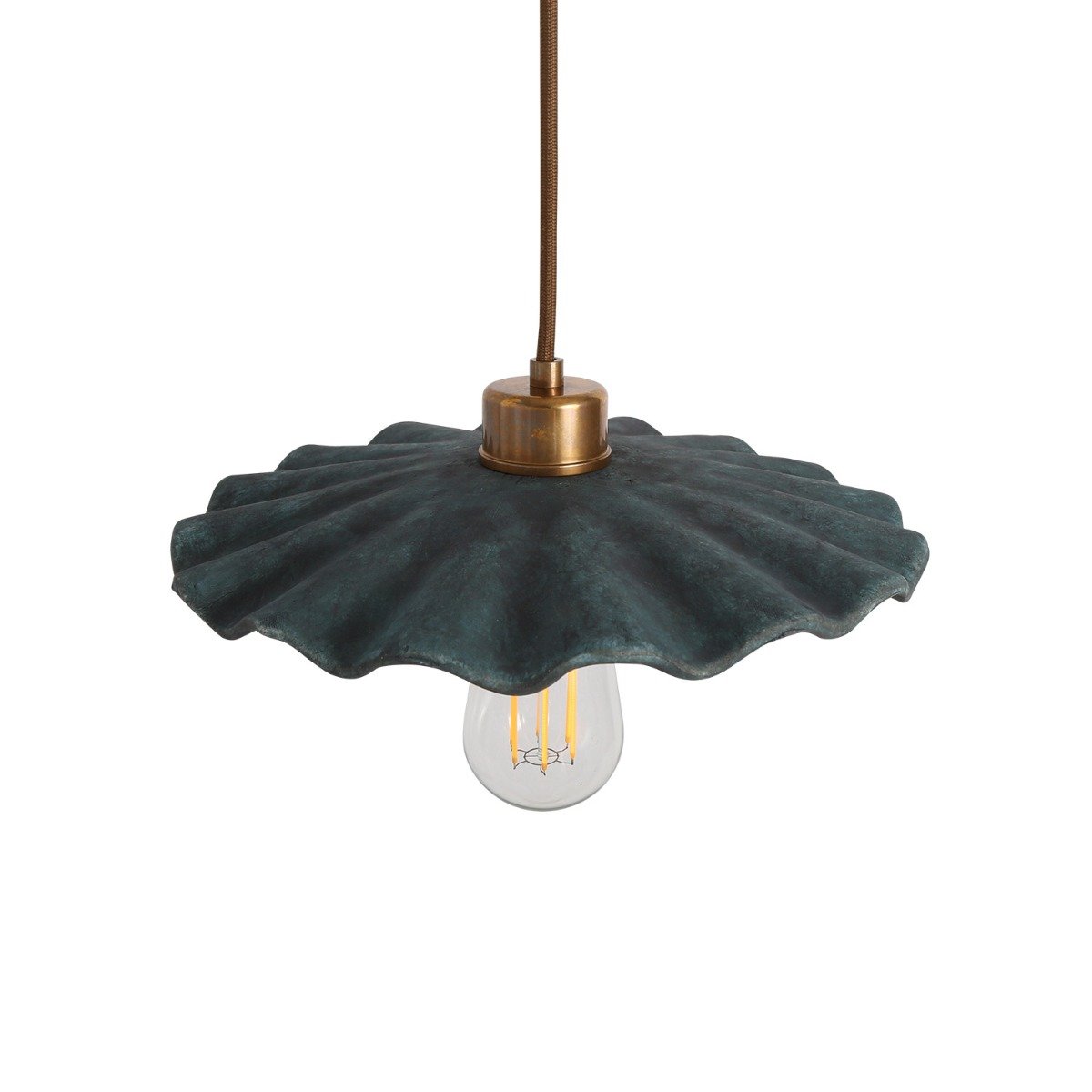 Kapok Organic Ceramic Pendant Light 27cm, Blue Earth - View 11