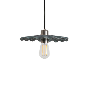 Kapok Organic Ceramic Pendant Light 27cm, Blue Earth - View 1