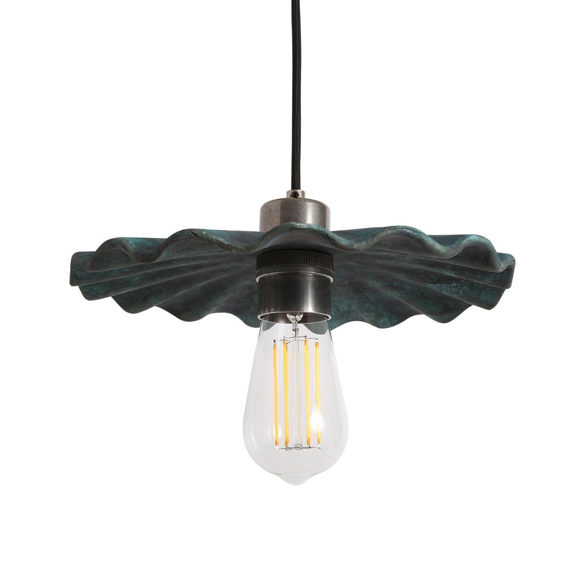 Kapok Organic Ceramic Pendant Light 27cm, Blue Earth - View 14