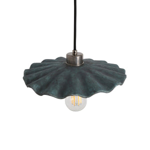 Kapok Organic Ceramic Pendant Light 27cm, Blue Earth - View 13