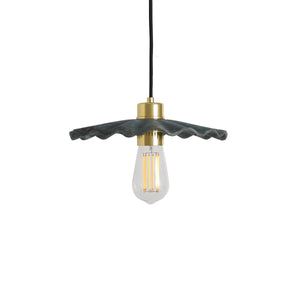 Kapok Organic Ceramic Pendant Light 27cm, Blue Earth - View 5