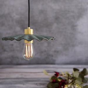 Kapok Organic Ceramic Pendant Light 27cm, Blue Earth - View 6