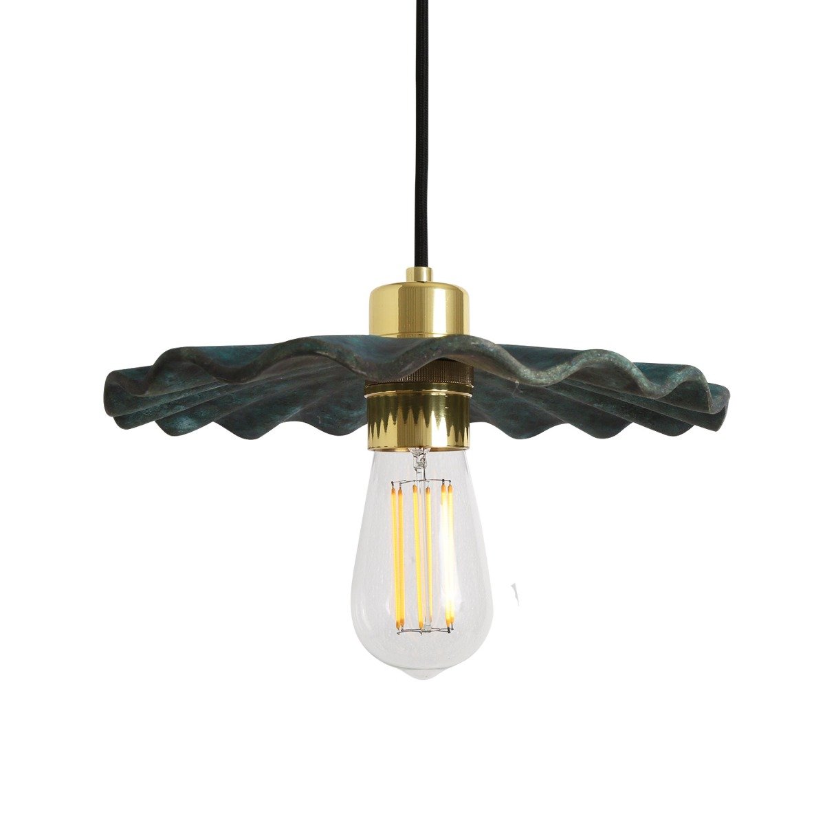 Kapok Organic Ceramic Pendant Light 27cm, Blue Earth - View 16