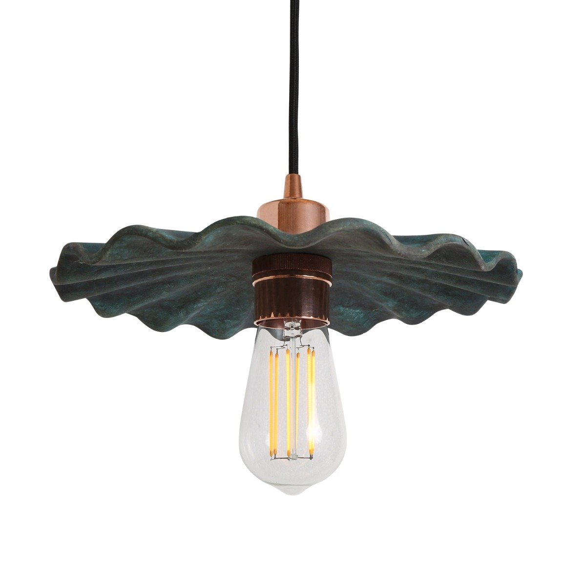 Kapok Organic Ceramic Pendant Light 27cm, Blue Earth - View 18