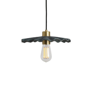 Kapok Organic Ceramic Pendant Light 27cm, Blue Earth - View 9