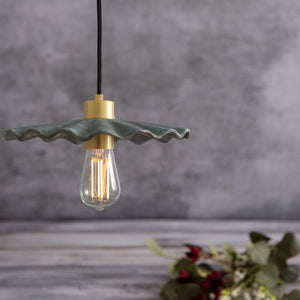 Kapok Organic Ceramic Pendant Light 27cm, Blue Earth - View 10