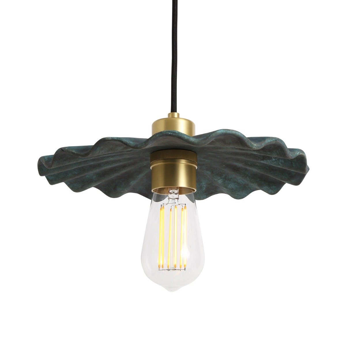 Kapok Organic Ceramic Pendant Light 27cm, Blue Earth - View 20