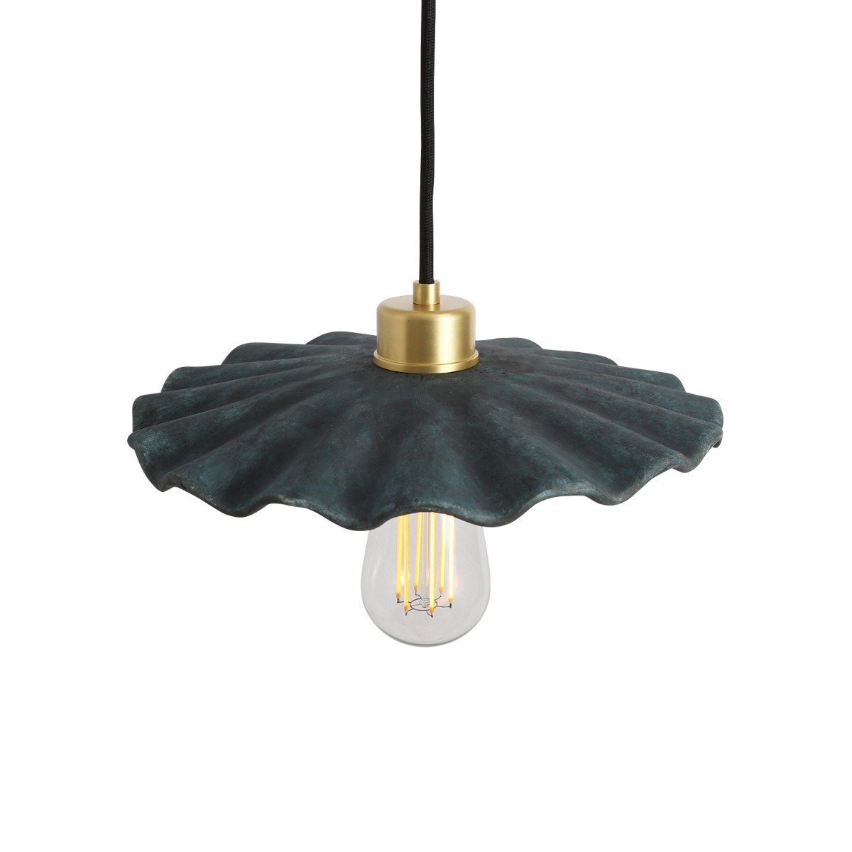 Kapok Organic Ceramic Pendant Light 27cm, Blue Earth - View 19
