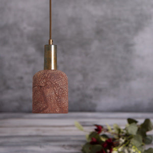 Osier Organic Ceramic Pendant Light 11.5cm, Red Iron - View 4