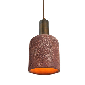 Osier Organic Ceramic Pendant Light 11.5cm, Red Iron - View 8