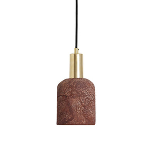 Osier Organic Ceramic Pendant Light 11.5cm, Red Iron - View 5
