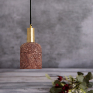 Osier Organic Ceramic Pendant Light 11.5cm, Red Iron - View 2
