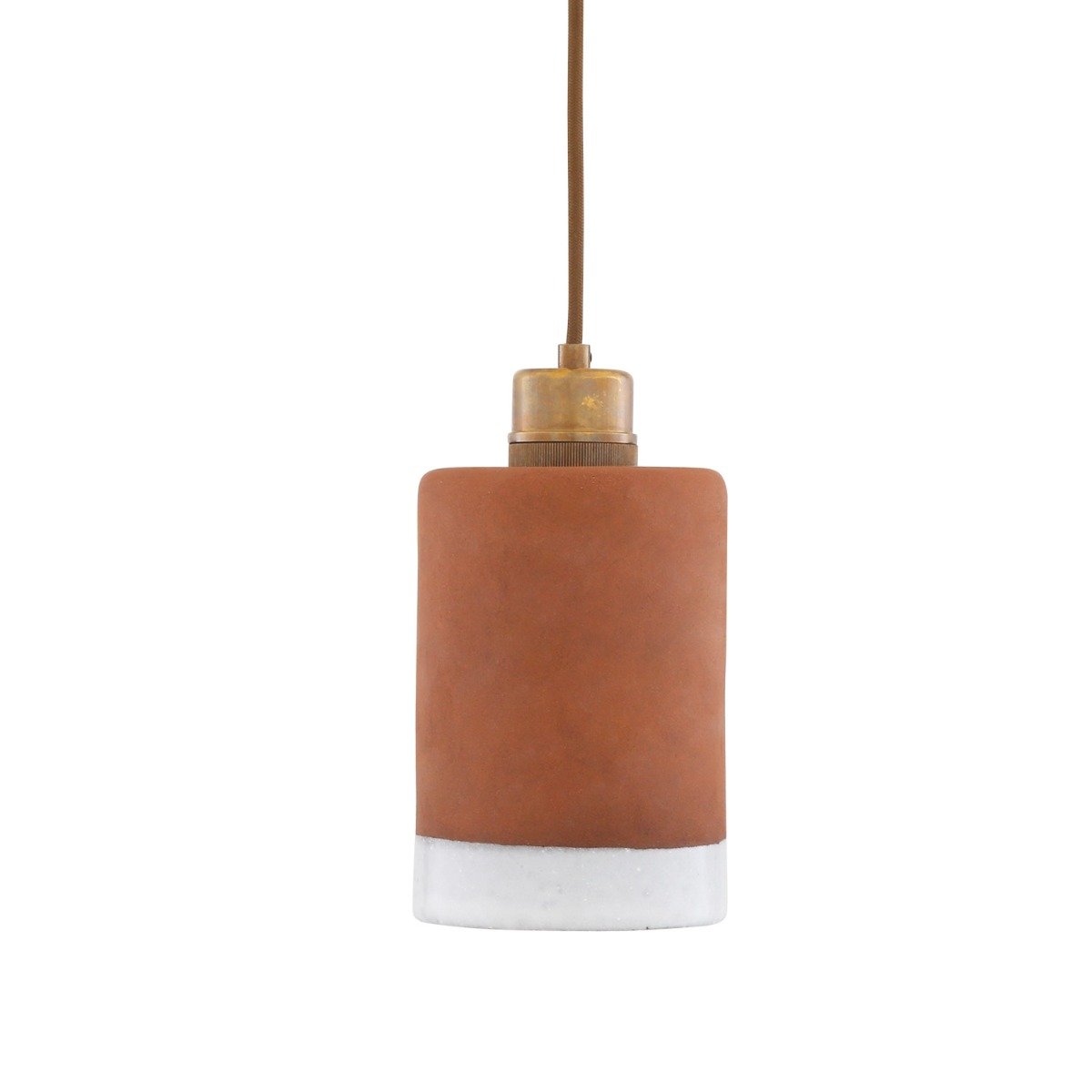 Rhus Ceramic Terracotta Pendant with White Glazed Rim - View 1