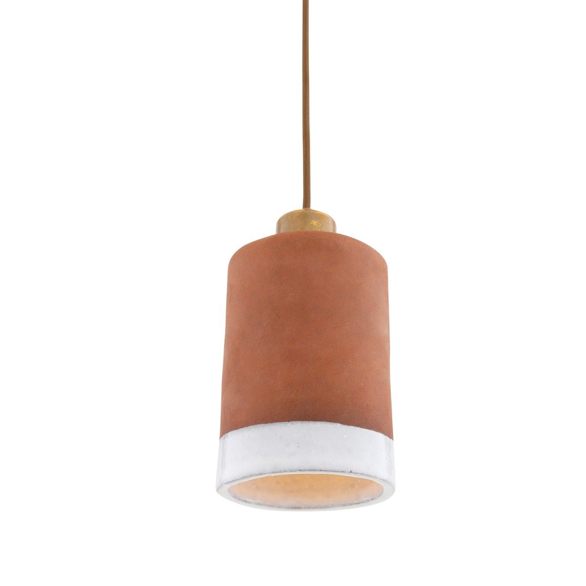 Rhus Ceramic Terracotta Pendant with White Glazed Rim - View 2