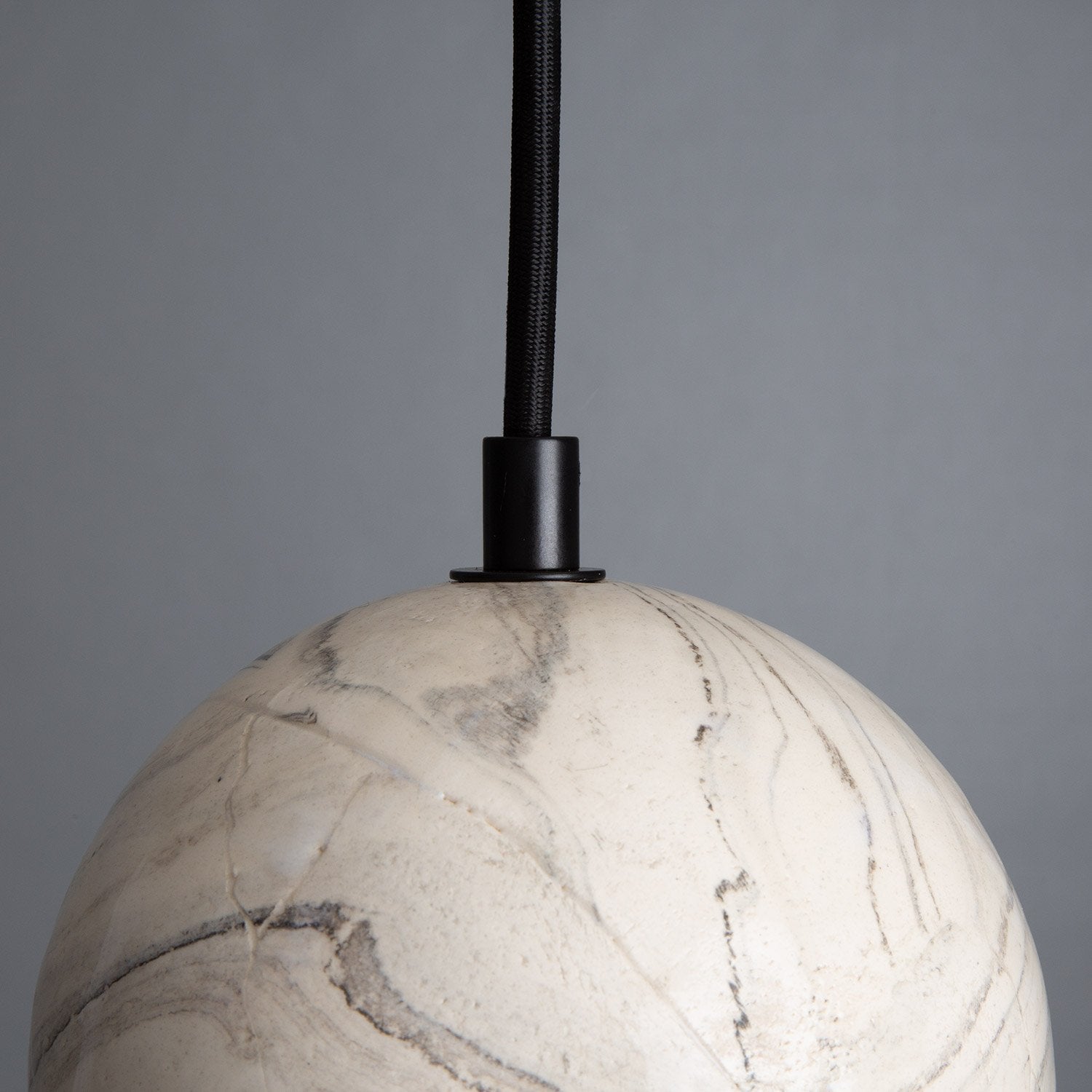 Rosa Marbled Ceramic Glass Globe Pendant Light - View 2