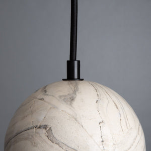 Rosa Marbled Ceramic Glass Globe Pendant Light - View 2
