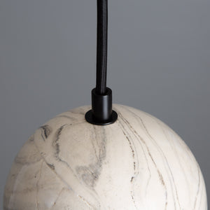 Rosa Marbled Ceramic Glass Globe Pendant Light - View 3