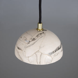 Ferox Small Marbled Ceramic Dome Pendant Light 14cm - View 3