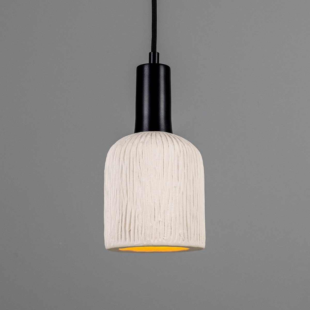 Osier Organic Ceramic Pendant Light 11.5cm, Matte White Striped - View 21
