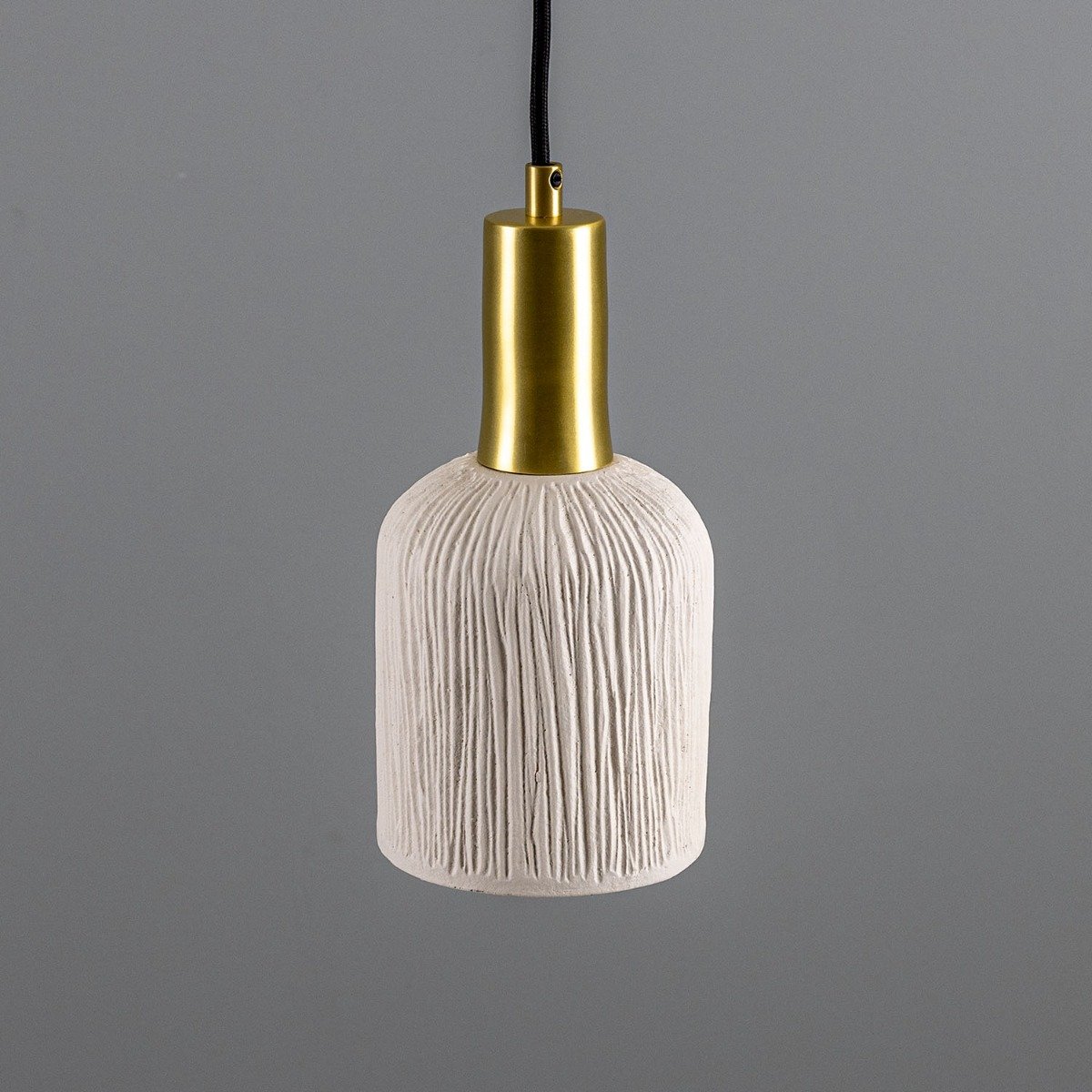 Osier Organic Ceramic Pendant Light 11.5cm, Matte White Striped - View 17