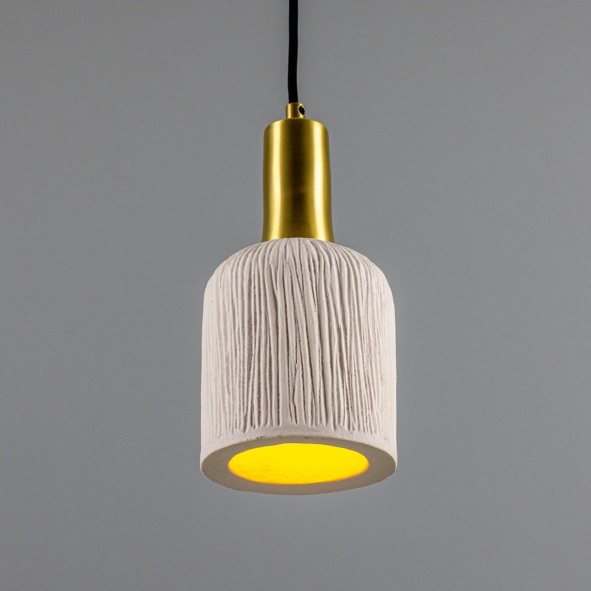 Osier Organic Ceramic Pendant Light 11.5cm, Matte White Striped - View 18