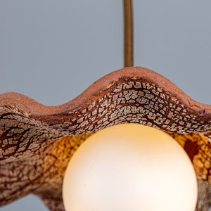 Rivale Pendant Light with Wavy Ceramic Shade, Red Iron - View 5