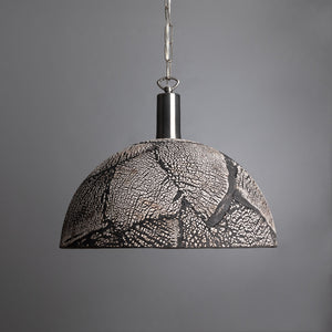 Kauri Organic Ceramic Dome Pendant Light 37cm, Black Clay - View 4