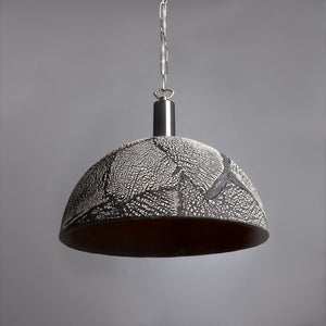 Kauri Organic Ceramic Dome Pendant Light 37cm, Black Clay - View 5