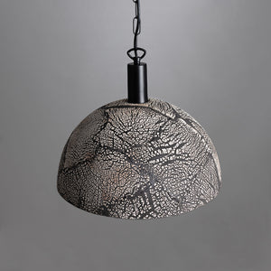 Kauri Organic Ceramic Dome Pendant Light 37cm, Black Clay - View 11