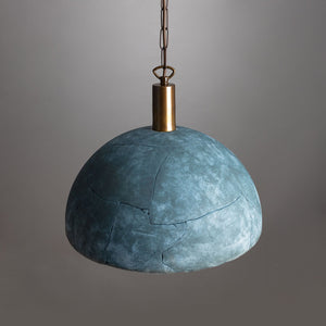 Kauri Organic Ceramic Dome Pendant Light 37cm, Blue Earth - View 3